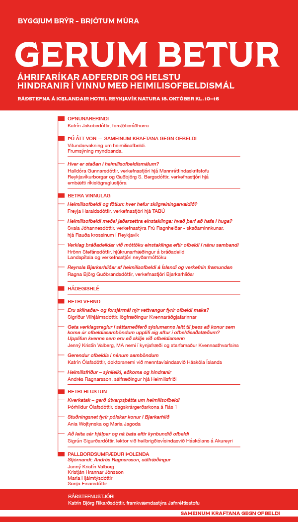 Dagskrá ráðstefnunnar Gerum betur!