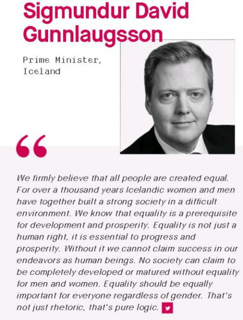 Forsætisráðherra vinnur að jafnréttisáætlun HeForShe