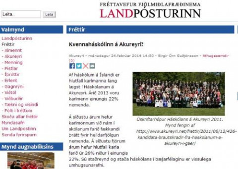 Karlar einungis 22% nema við Háskólann á Akureyri