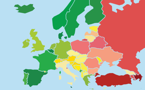 Ísland í fimmta sæti á Regnbogakorti ILGA Europe
